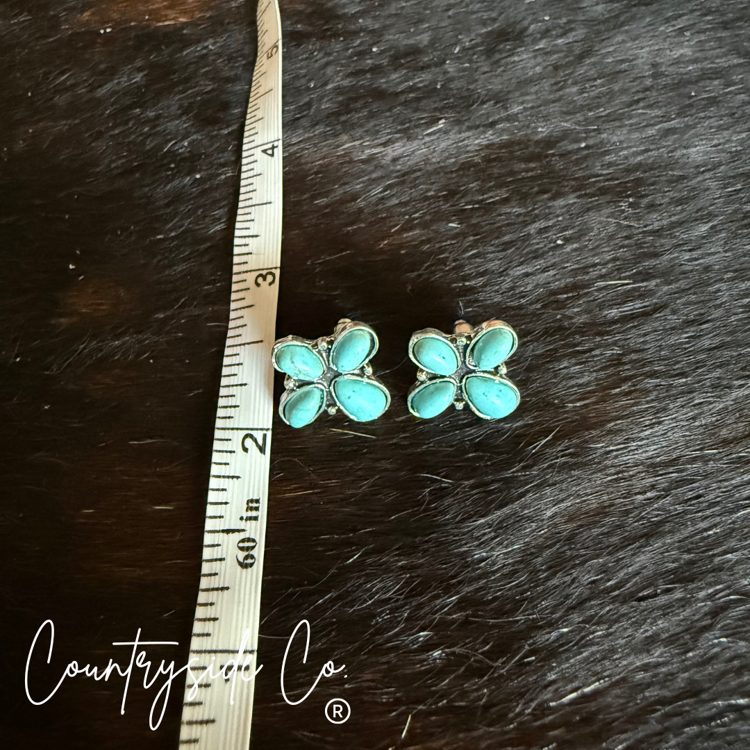 Turquoise Flower Stud Earring