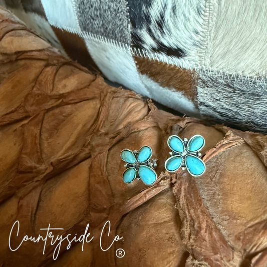 Turquoise Flower Stud Earring
