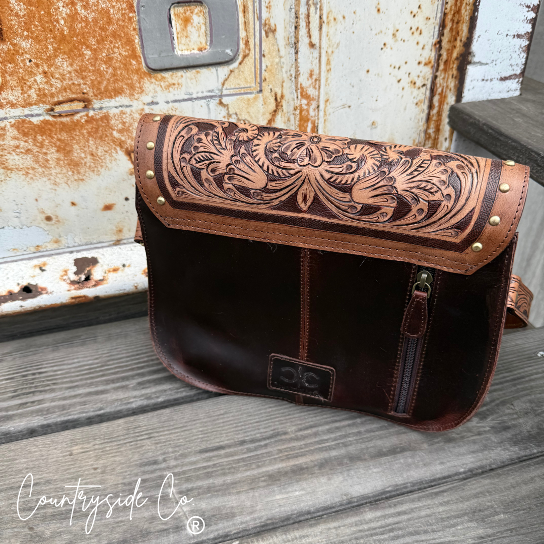 Western Legacy Tooled Leather Concealed Carry Handbag
