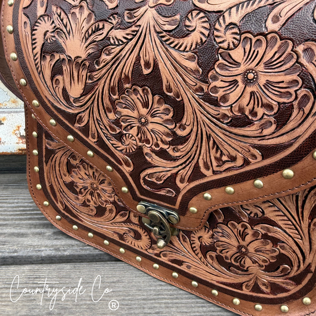 Western Legacy Tooled Leather Concealed Carry Handbag