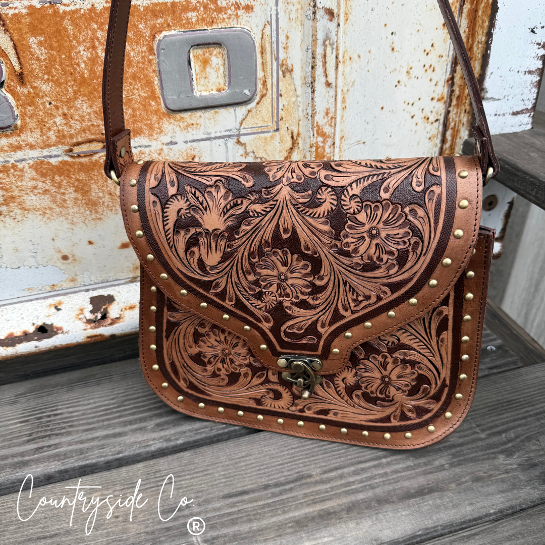Western Legacy Tooled Leather Concealed Carry Handbag