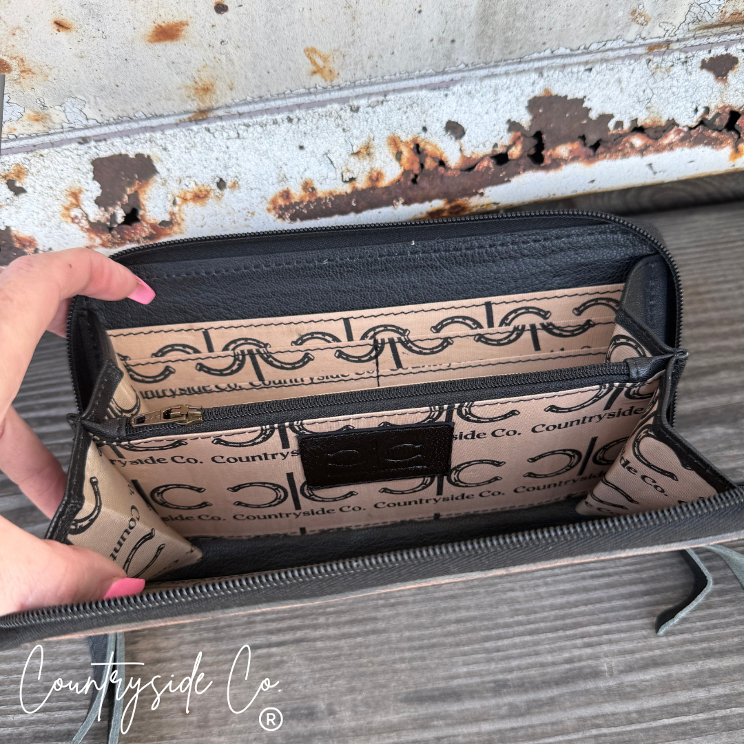 Avenue Checkered Leather Wallet