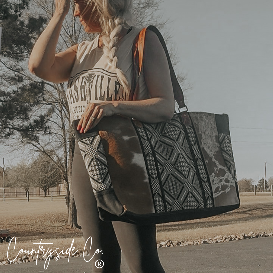 Charlene Cowhide Weekender Bag