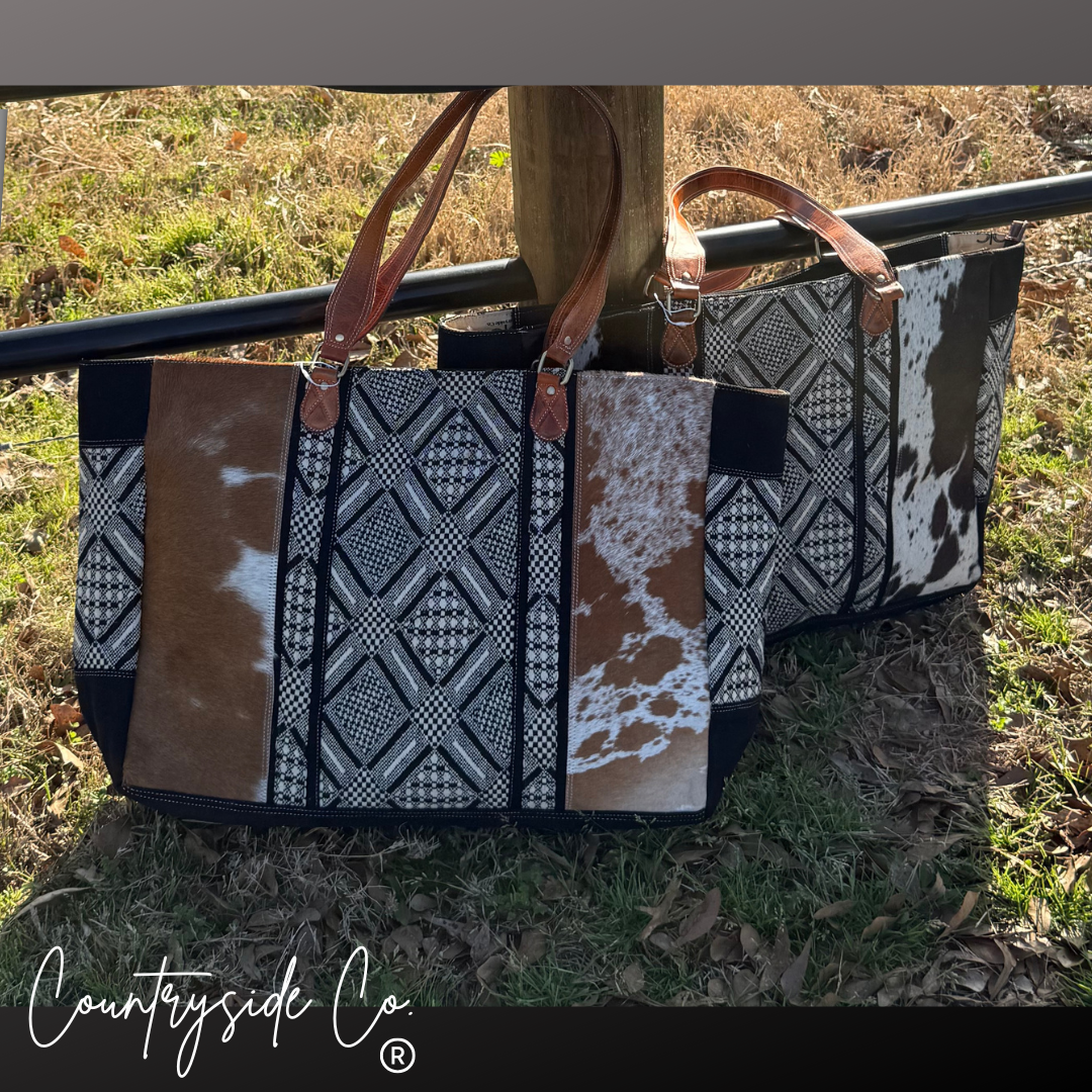 Charlene Cowhide Weekender Bag