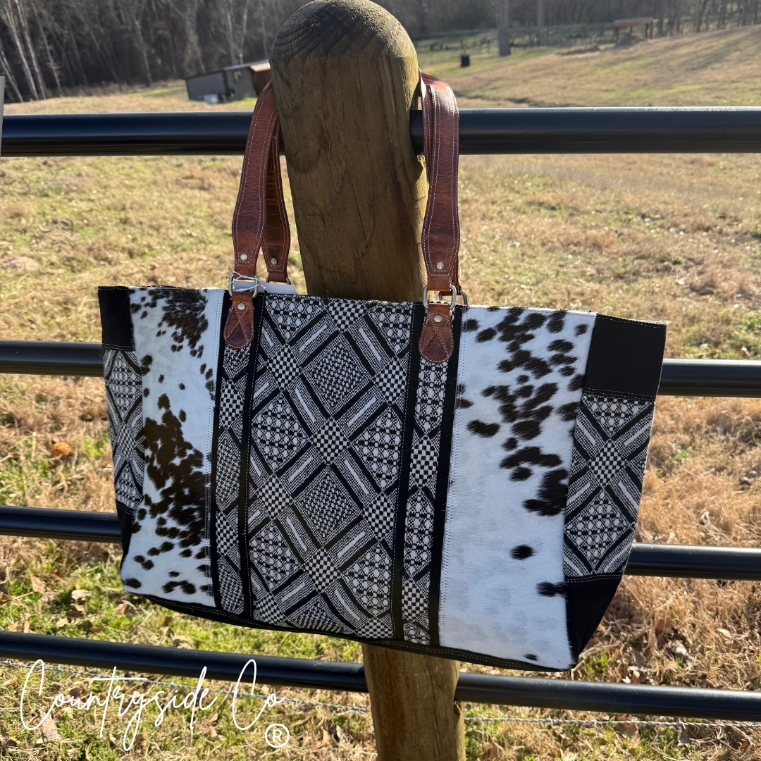 Charlene Cowhide Weekender Bag