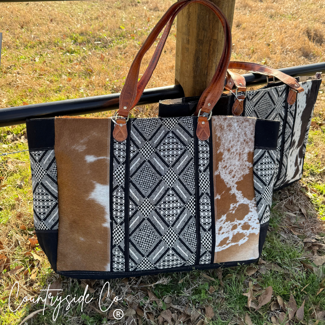 Charlene Cowhide Weekender Bag