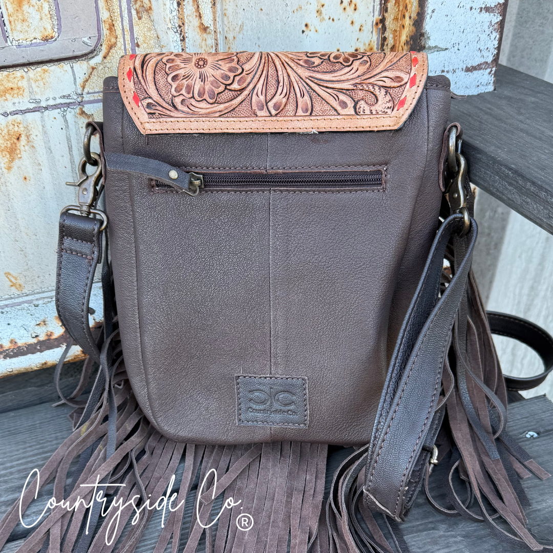 Cherry Crush Tooled Leather Purse