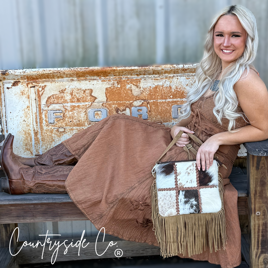 Chesney Cowhide Western Purse