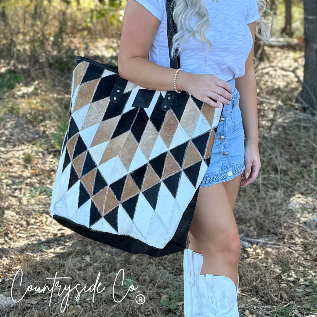 Cora Weekender and Cowhide Toiletry Bag BUNDLE