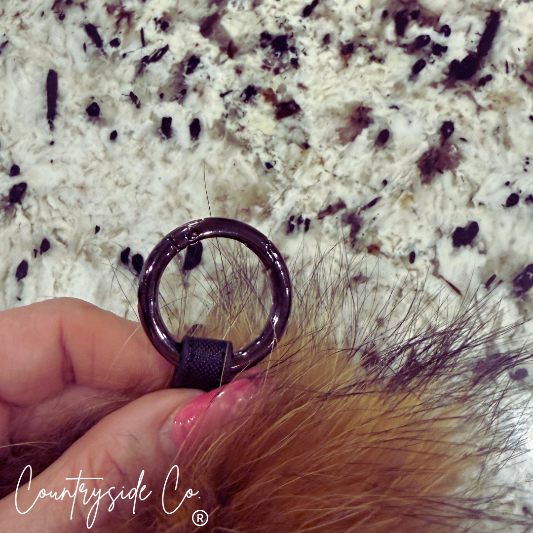 Genuine Raccoon Fur Pom, Keychain, Bag Charm