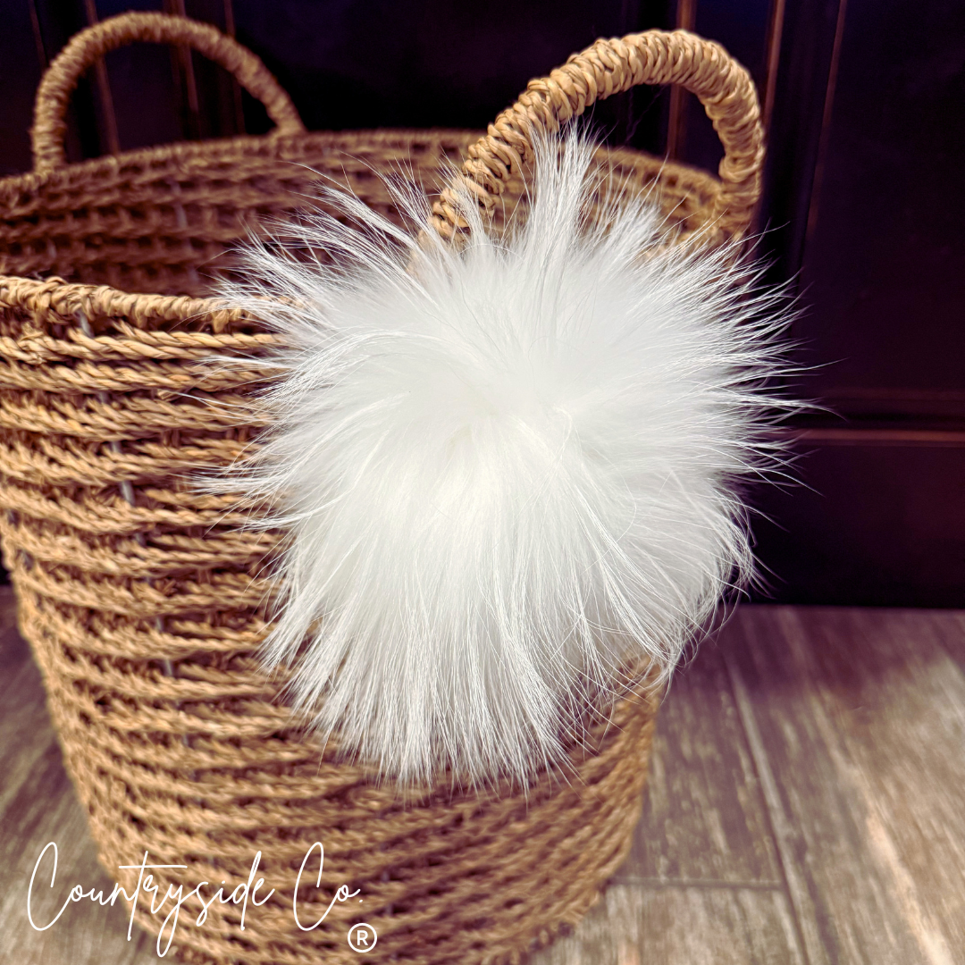Genuine Raccoon Fur Pom, Keychain, Bag Charm