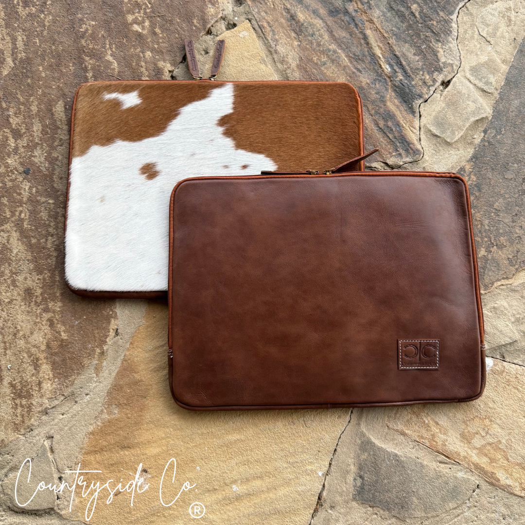 Cowhide Laptop Sleeve, Computer Bag