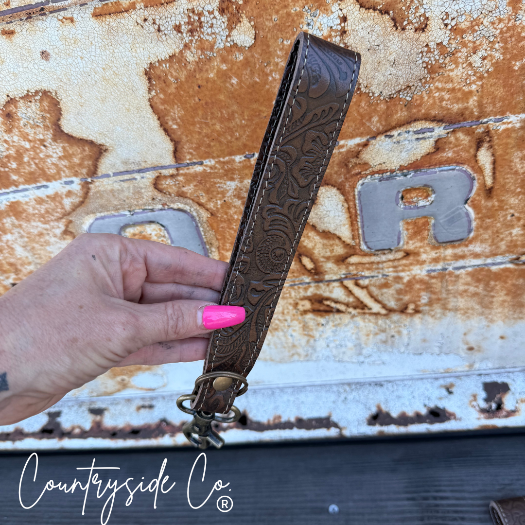 Leather Keychain Wristlet