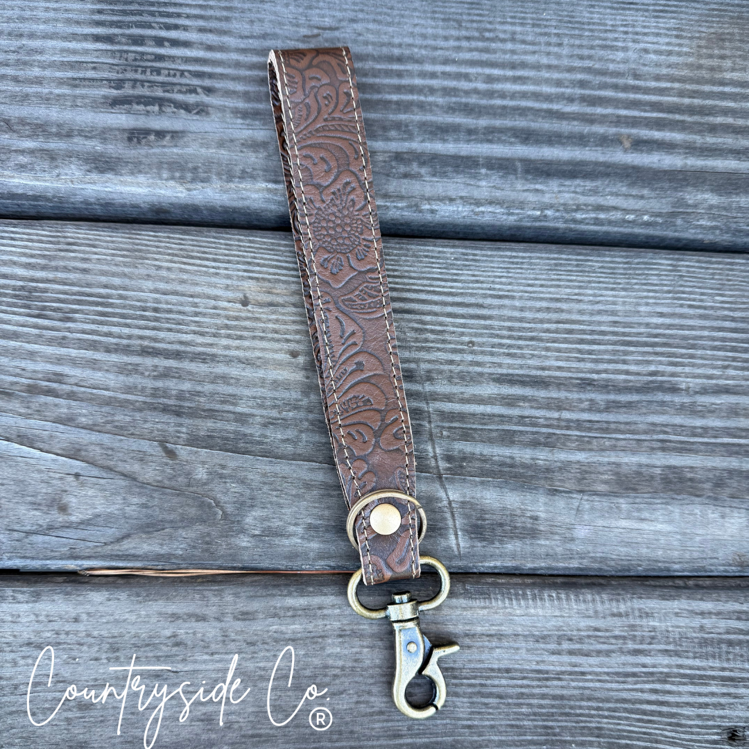 Leather Keychain Wristlet