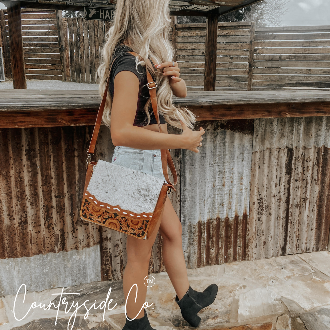 Magdalene Cowhide Concealed Carry Bag by Countryside Co.