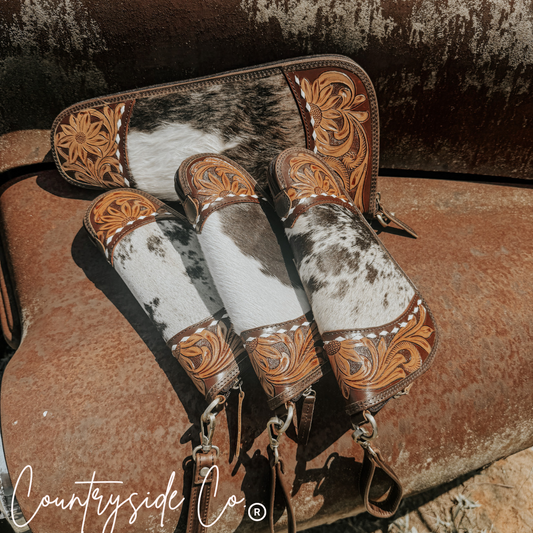 El Dorado Tooled Leather and Cowhide Carry Case by Countryside Co.