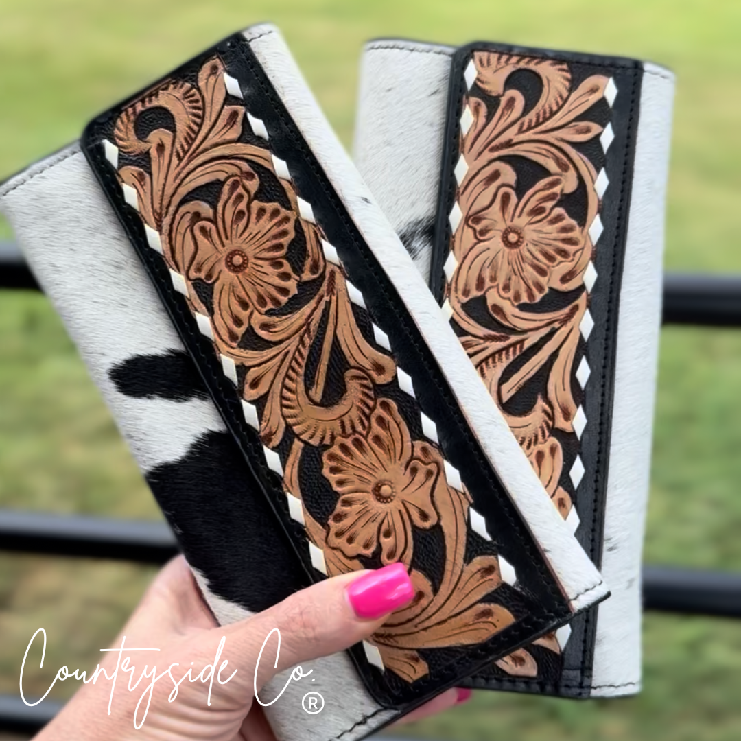 Cowhide Wallets and Wristlets by Countryside Co.