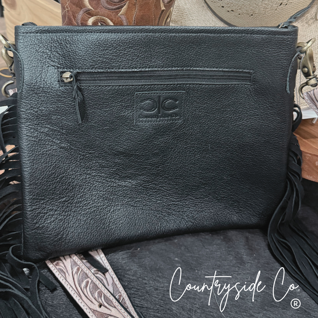 Rodeo Square Cowhide Checkered Purse