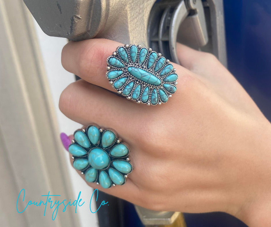 Sunflower Turquoise Ring