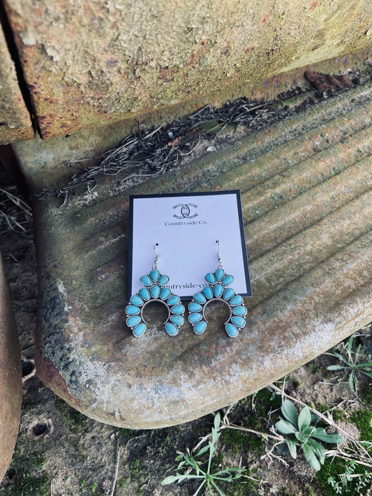 western boho turquoise dangle earrings
