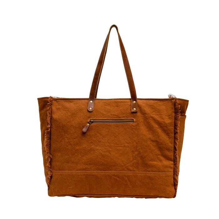 Shimpz Tooled Leather Weekender Bag